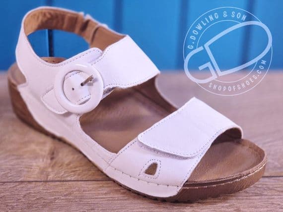 LAST PAIR Women's White Leather Sandal – Effortless Style with Clever Comfort