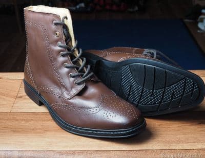 Leather soft brown leather brouge laced boot