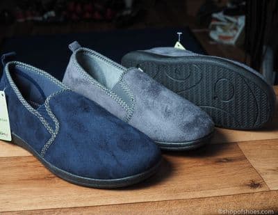 Lewis comfort fit  slipper available in Grey and Navy