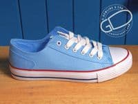 Light blue, and navy laced canvas