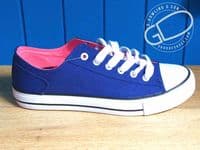 Light blue, and navy laced canvas