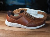 Lightweight modern take on a classic deep grip rubber sole country brogue shoe in lovely tan soft flexible leather Adaptive cushioned insole and flexible rubber sole for all available online or from our Whitchurch shop on the Hampshire Berkshire border.