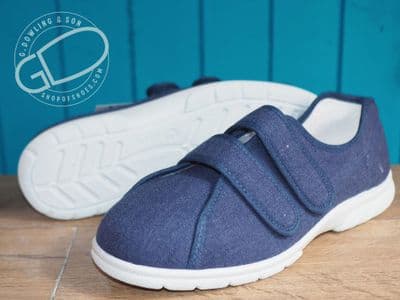 Lightweight Navy canvas in 6v  wide fit.