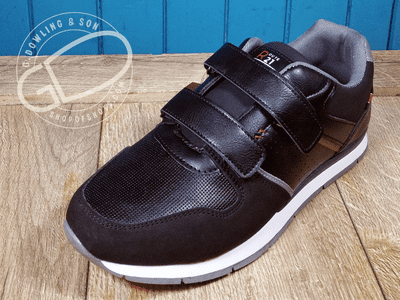 Men’s Touch-Fastening Non-Leather Trainer in black