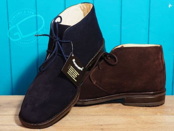 Mens best quality smart desert boot in tan or navy
