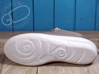 versatile 2E-4E 2V variable fit navy canvas summer shoe with pretty raised stitching and petal motif punching detail from an Db Easy b wide fit specialist near Basingstoke Hampshire.