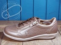 versatile 2E-4E 2V variable fit navy canvas summer shoe with pretty raised stitching and petal motif punching detail from an Db Easy b wide fit specialist near Basingstoke Hampshire.