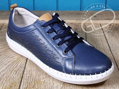 Mod Comfy Leather summer Comfort Shoe – Navy