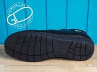 Navy Waterproof soft leather versatile wide fit double zipped  ankle boot