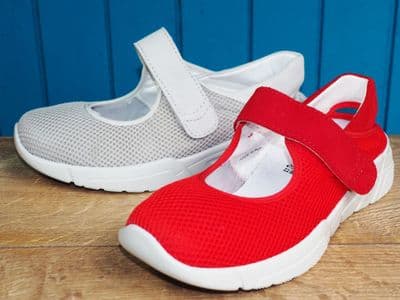 Panther Ladies soft modern lightweight  wedge  touch fastening wide 2v  bar shoe.