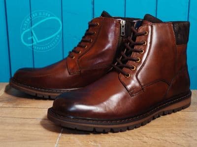 Roamers  everyday laced leather boot with easy on side zip.
