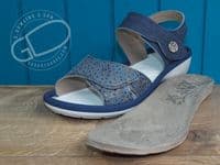 Beatrice twin strap Velcro sandal db Easy b 6E-8E EXTRA WIDE sandals in taupe beige Extra wide shoes ideal for orthotics from near Basingstoke