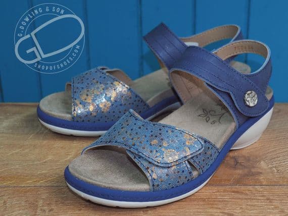Beatrice twin strap Velcro sandal db Easy b 6E-8E EXTRA WIDE sandals in taupe beige Extra wide shoes ideal for orthotics from near Basingstoke