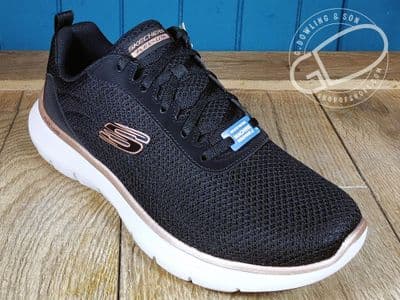 Skechers Flex appeal  5 in black  with rose  gold trim