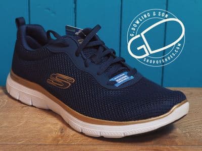 Skechers Flex appeal  5 in Navy with gold trim