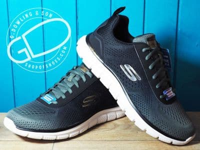 SKECHERS mens olive/black trainer - track Ripkent