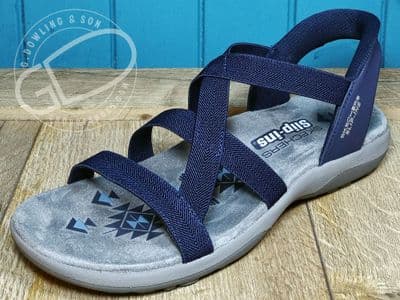 Skechers Slip-Ins Reggae Slim Sandal Navy | Easy Fit Comfort