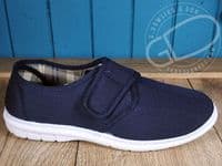 Sleepers easy on /off touch fastening comfortable navy canvas