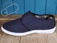 Sleepers easy on /off touch fastening comfortable navy canvas
