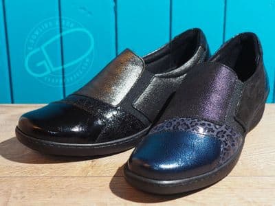 Soft leather high fronted womens everyday shoe.