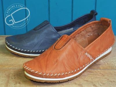soft leather light slip on shoe tan