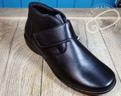 soft leather versatile wide fit touch fastened  ankle boot