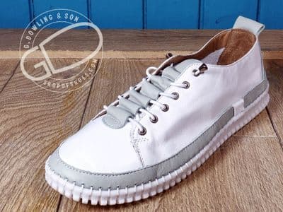 Ultra Soft Leather Summer Pump – White/Mint