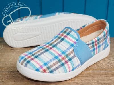 variable 2V fit stylish slip on check canvas