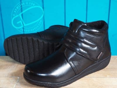 Waterproof soft leather versatile wide fit touch fastened  ankle boot