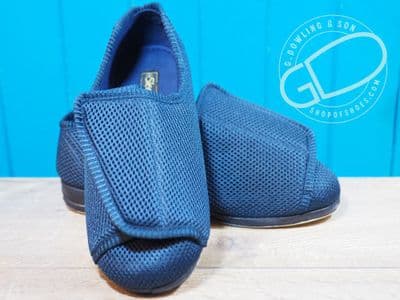 Wide opening fit all unisex slipper available in navy