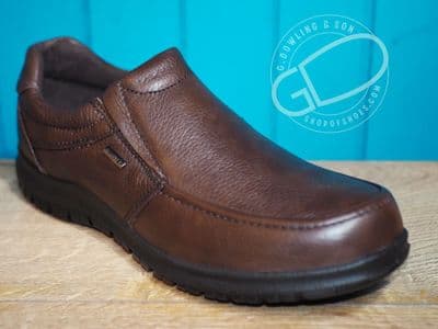 wider fit Italian made soft Leather mens  slip on shoe  in brown