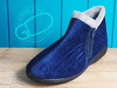 wider fitting comfortable double zip  slipper