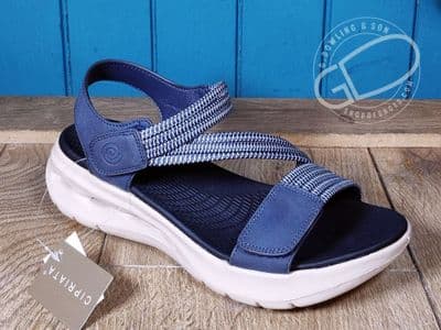 Women's Soft Non-Leather Sandal – Adjustable Comfort for Every Step deep blue
