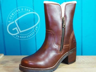 Woodland  heeled warm fleece lined mid length boot.