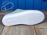 versatile 2E-4E 2V variable fit navy canvas summer shoe with pretty raised stitching and petal motif punching detail from an Db Easy b wide fit specialist near Basingstoke Hampshire.