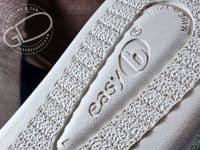 versatile 2E-4E 2V variable fit navy canvas summer shoe with pretty raised stitching and petal motif punching detail from an Db Easy b wide fit specialist near Basingstoke Hampshire.