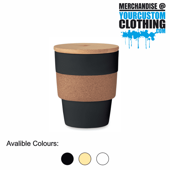 1000 Single wall tumbler in recycled PP with cork protective sleeve and bamboo lid Bundle