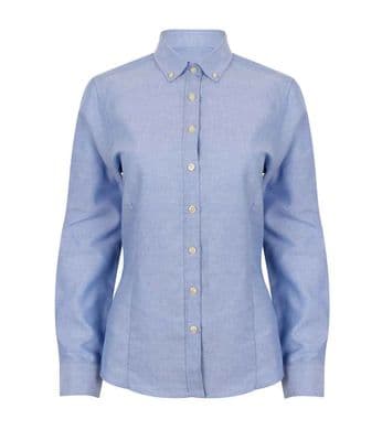 Henbury Women's Modern Long sleeve Oxford shirt