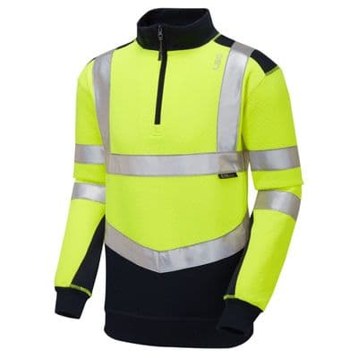 Leo Workwear TAPELEY Leo EcoViz Dual Colour 1/4 Zip Sweatshirt
