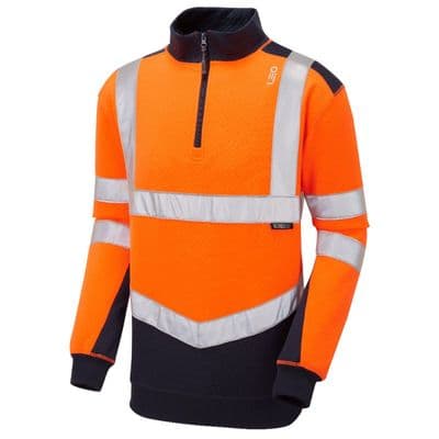 Leo Workwear TAPELEY Leo EcoViz Dual Colour 1/4 Zip Sweatshirt