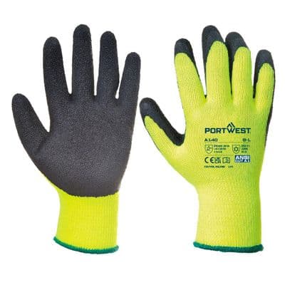Portwest A140 - Thermal Grip Glove - Latex  Black