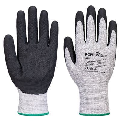Portwest A312 - Grip 13 Nitrile Diamond Knit Glove (Pk12)  Grey/Black