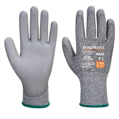 Portwest A622 - Cut C13 PU Glove  Grey