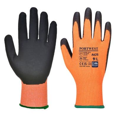 Portwest A625 - Cut D13 PU Viz-Tex Glove  Orange/Black