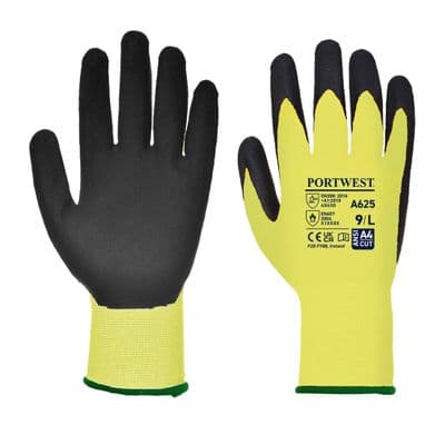Portwest A625 - Cut D13 PU Viz-Tex Glove  Yellow/Black