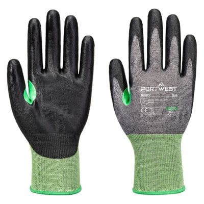 Portwest A637 - CS Cut C18 PU Glove  Grey/Black