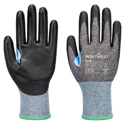 Portwest A642 - CS Cut D18 PU Glove  Grey/Black