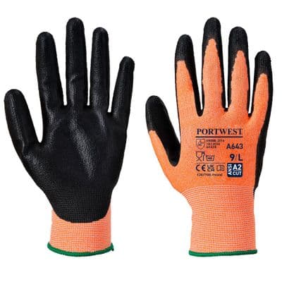 Portwest A643 - Amber Cut Glove - Nitrile Foam  Amber