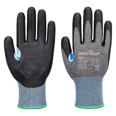 Portwest A644 - CS Cut D15 Nitrile Glove  Grey/Black