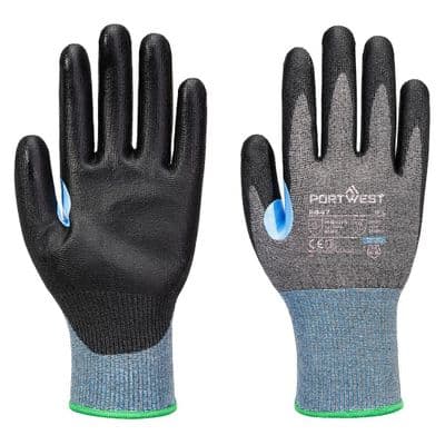 Portwest A647 - CS Cut D15 PU Glove  Grey/Black